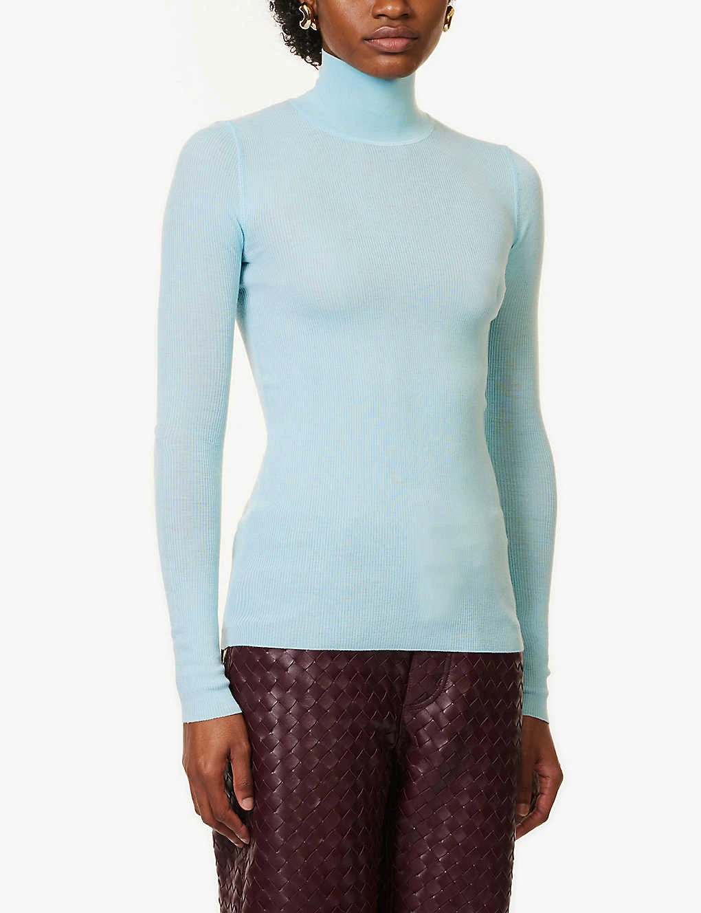 Bottega Veneta Turtleneck Slim-fit Wool Top - Image 3