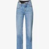 ALEXANDER WANG Asymmetrical-waist Straight-leg Low-rise Jeans