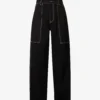 STELLA MCCARTNEY Workwear Contrast-stitch Wide-leg Mid-rise Jeans
