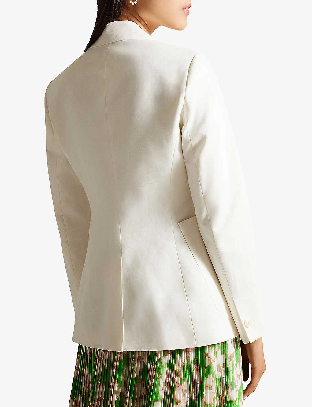 Ted Baker Llilla Single-breasted Cotton And Linen-blend Blazer - Image 3