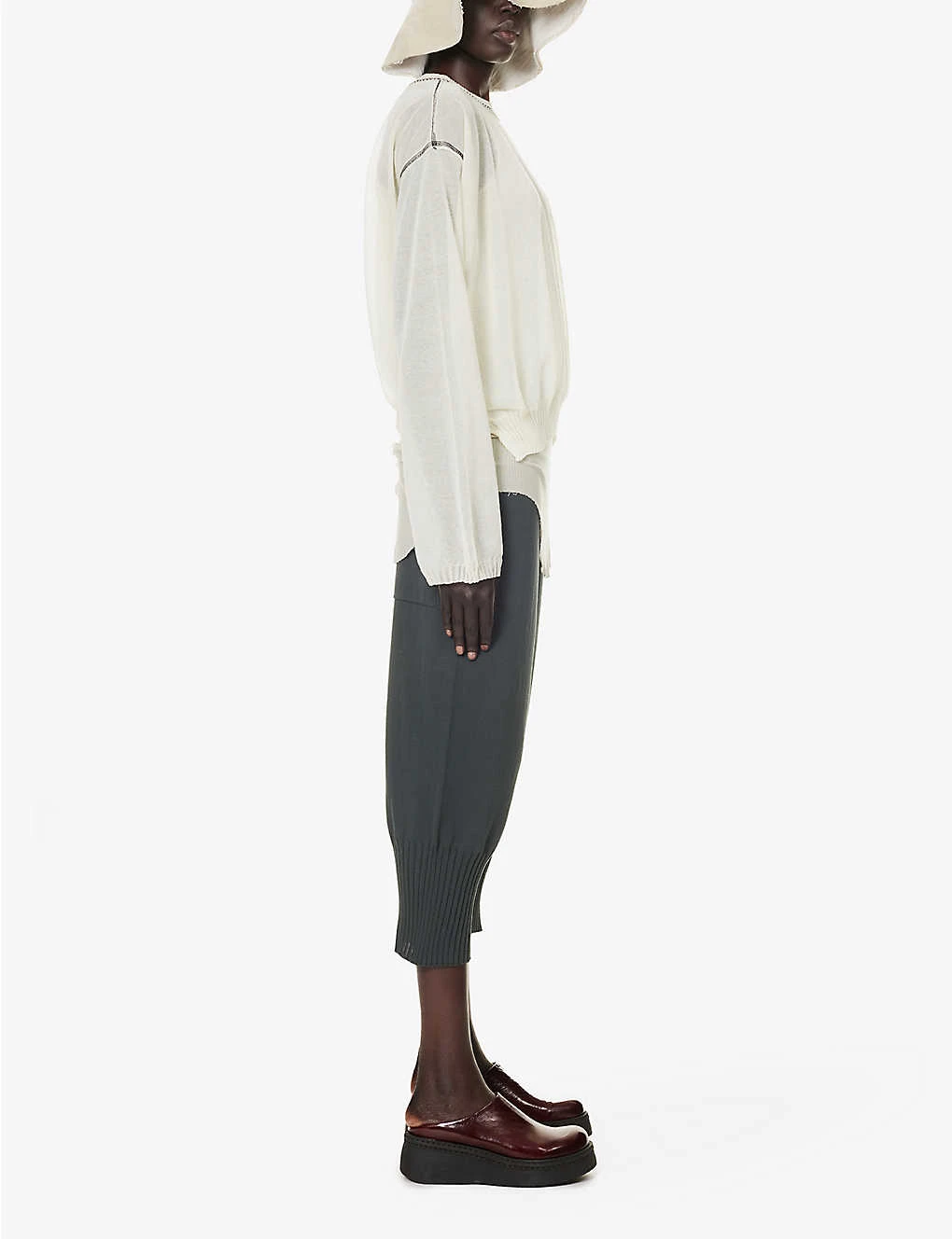 Mid-rise Tapered-leg Cotton Knitted Trousers - Image 2