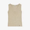 Ted Baker Metallic-thread Round-neck Stretch-knit Vest Top