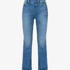 GOOD AMERICAN Pull On Straight Faded-wash Straight High-rise Stretch-denim Jeans