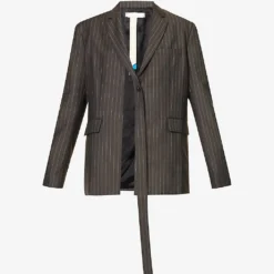 Andarak Pinstriped Deconstructed Wool And Silk-blend Blazer