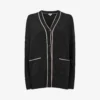 Reiss Carly V-neck Contrast-trim Wool-blend Cardigan