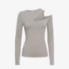 Reiss Lucille Cut-out Stretch-woven Top