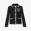 Valentino Brand-embroidered Contrast-trim Regular-fit Cotton-blend Jacket