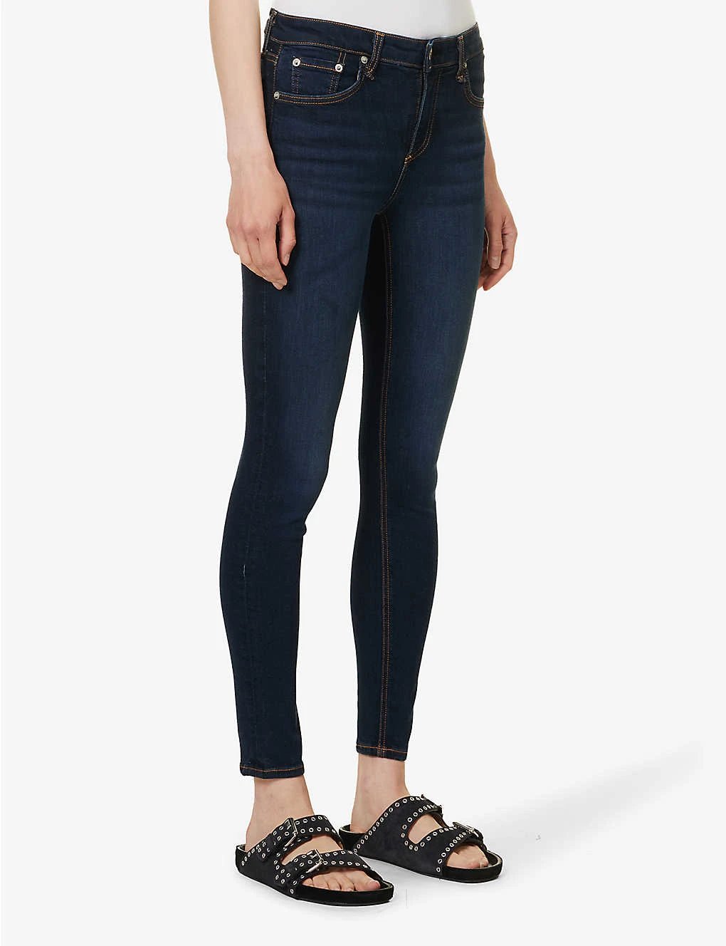 Rag & Bone Cate Brand-embroidered Skinny-fit Mid-rise Stretch-denim Jeans - Image 3