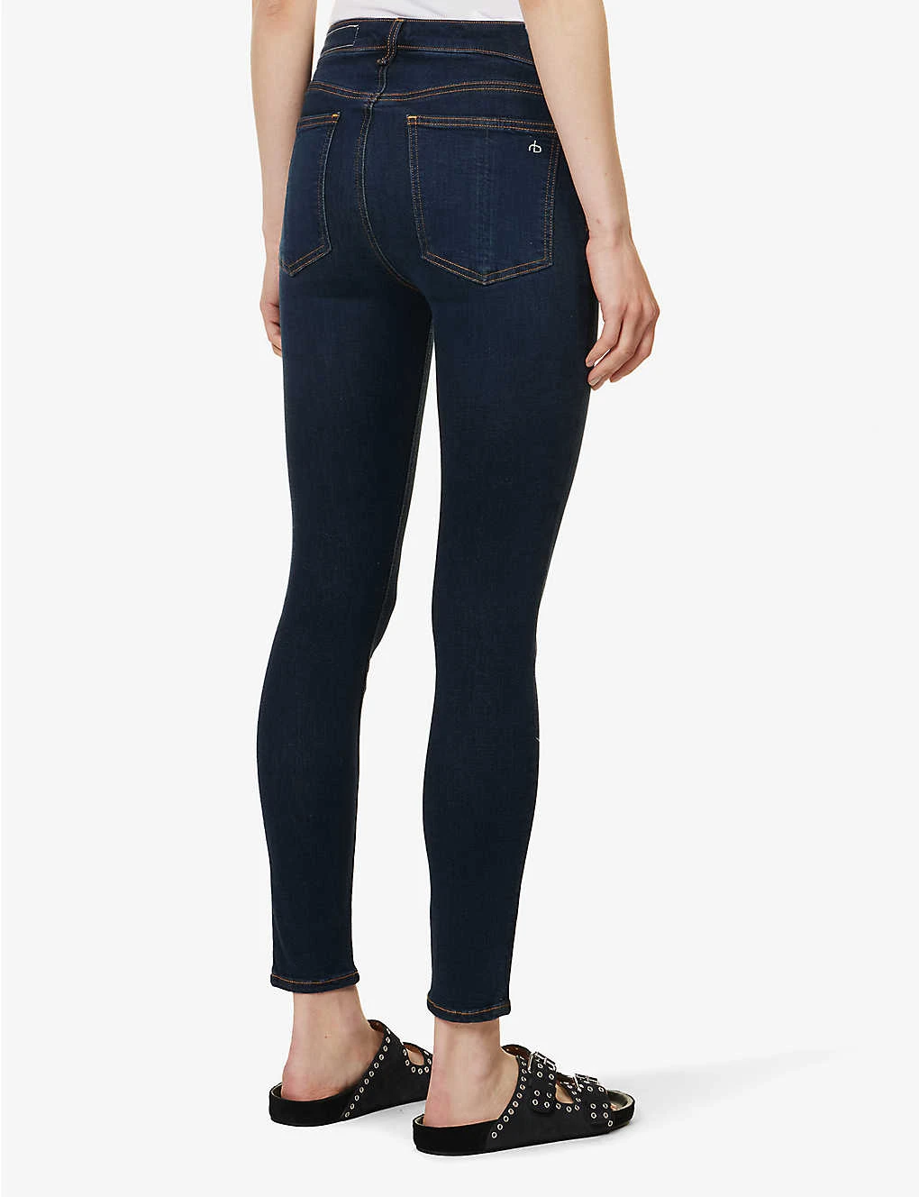 Rag & Bone Cate Brand-embroidered Skinny-fit Mid-rise Stretch-denim Jeans - Image 4