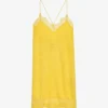 Zadig & Voltaire Crystal Lace-trim Silk Mini Dress