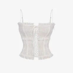 Lula Lace-up Crepe Top