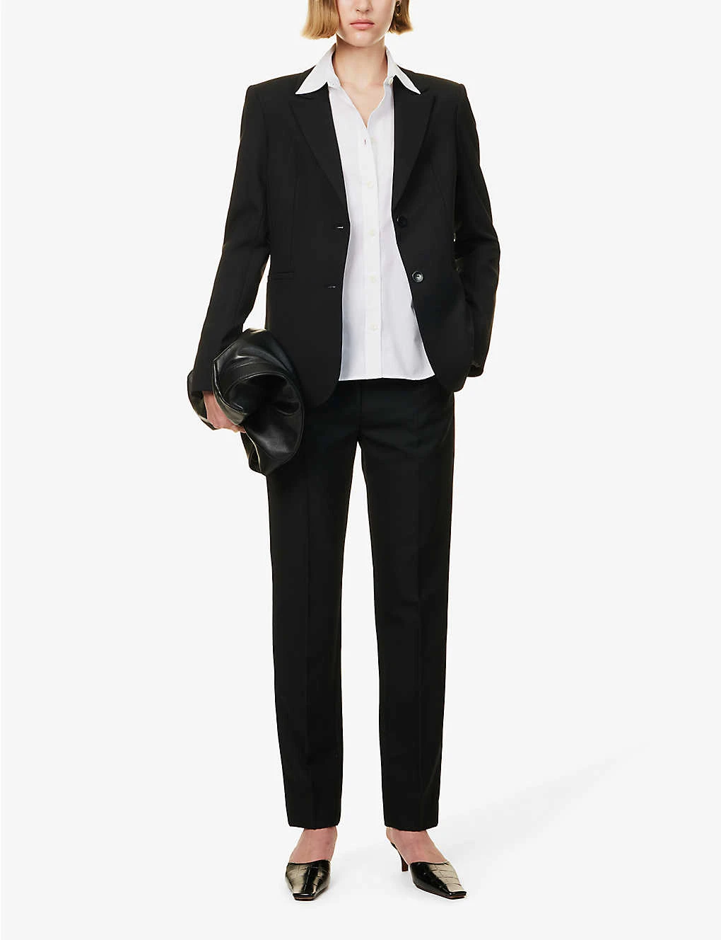 Corseted Peaked-lapel Regular-fit Stretch-wool Jacket - Image 2