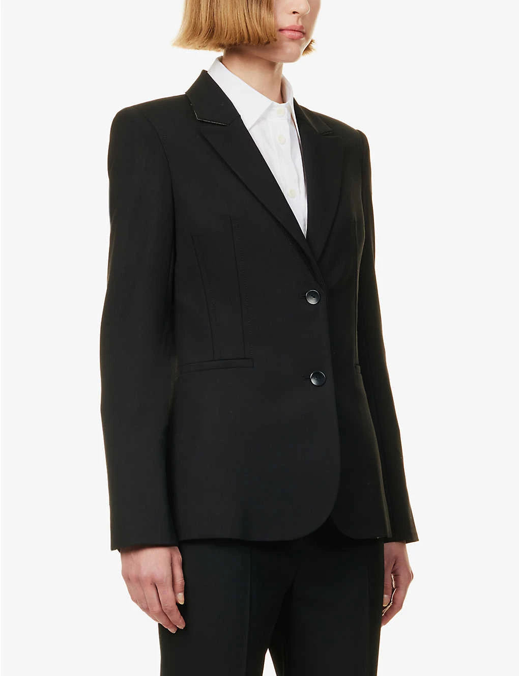 Corseted Peaked-lapel Regular-fit Stretch-wool Jacket - Image 3