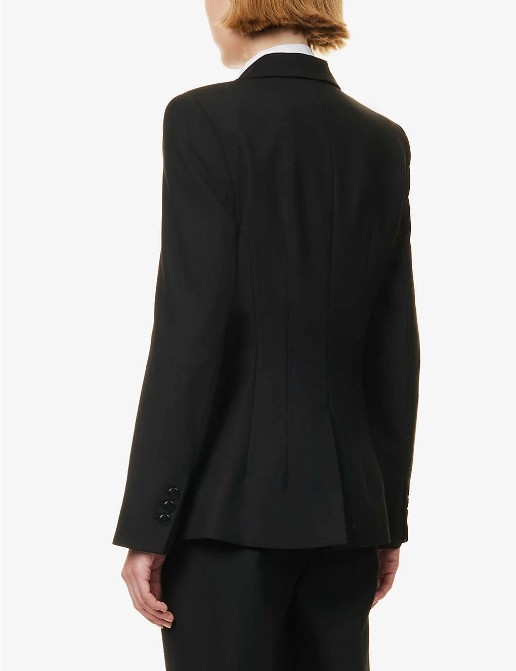 Corseted Peaked-lapel Regular-fit Stretch-wool Jacket - Image 4