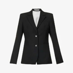 Corseted Peaked-lapel Regular-fit Stretch-wool Jacket