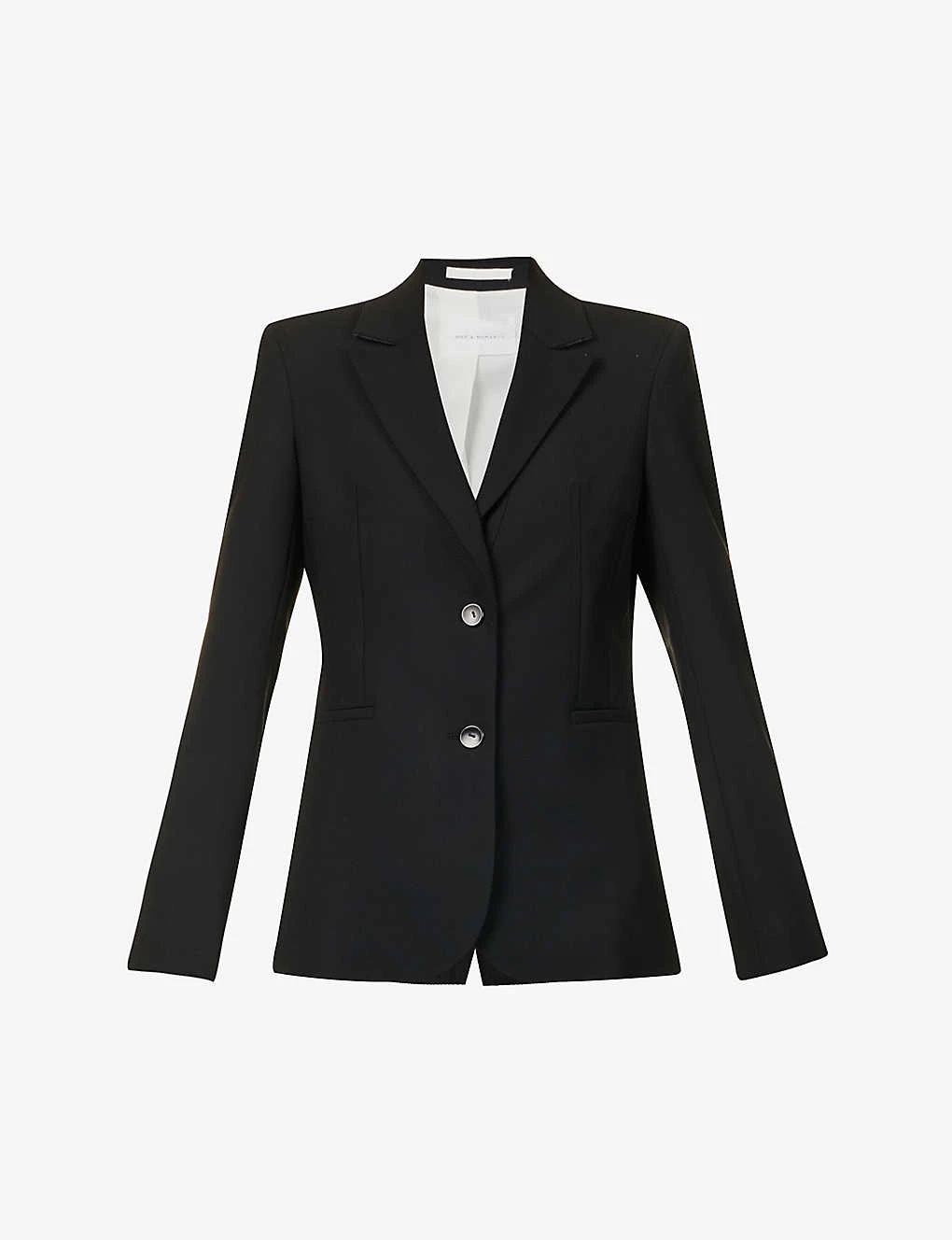 Corseted Peaked-lapel Regular-fit Stretch-wool Jacket