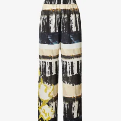 Skye Abstract-print Wide-leg Mid-rise Woven Trousers