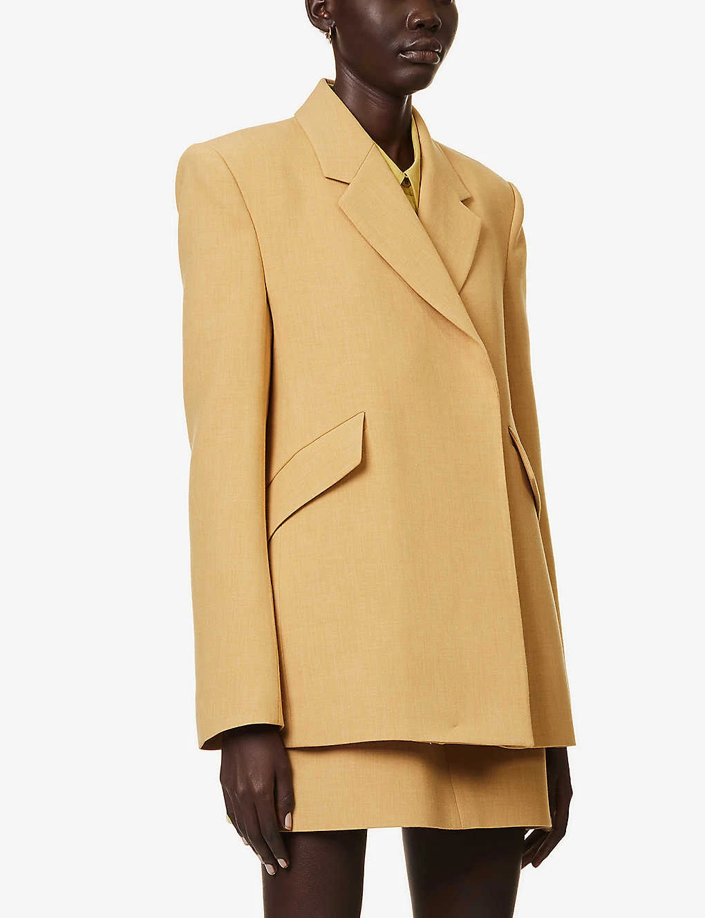 Ambrose Padded-shoulders Notch-lapel Stretch-woven Blazer - Image 3