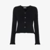 Whistles Frill-hem Cotton And Recycled Polyester-blend Cardigan
