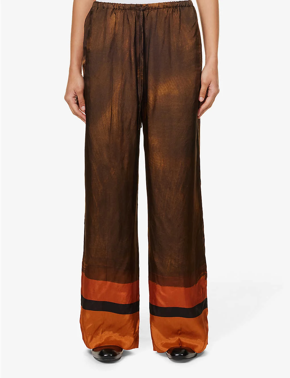 Dries Van Noten Puvis Abstract-pattern Relaxed-fit Woven Trousers - Image 3