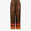 Dries Van Noten Puvis Abstract-pattern Relaxed-fit Woven Trousers
