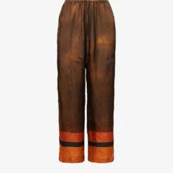 Dries Van Noten Puvis Abstract-pattern Relaxed-fit Woven Trousers