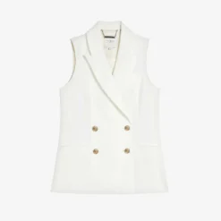 Ted Baker Llaylaj Double-breasted Sleeveless Woven Jacket