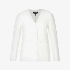 ME AND EM V-neck Stretch Cotton-blend Blazer