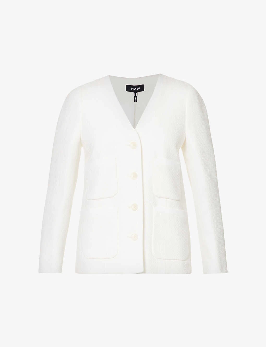 ME AND EM V-neck Stretch Cotton-blend Blazer