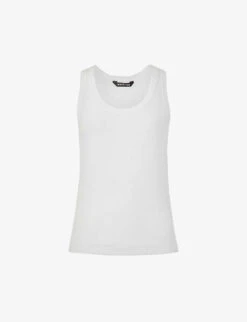 Whistles Scoop-neck Ribbed Stretch Better-cotton Vest Top