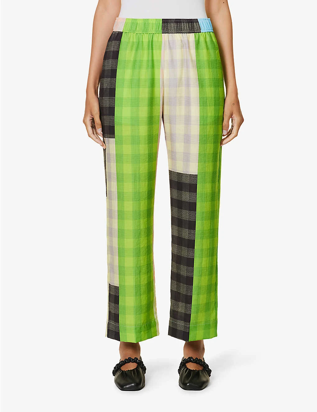 Stine Goya Debra Straight-leg Mid-rise Linen-blend Trousers - Image 3