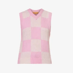 Stine Goya Noa Checked Alpaca-blend Knitted Vest