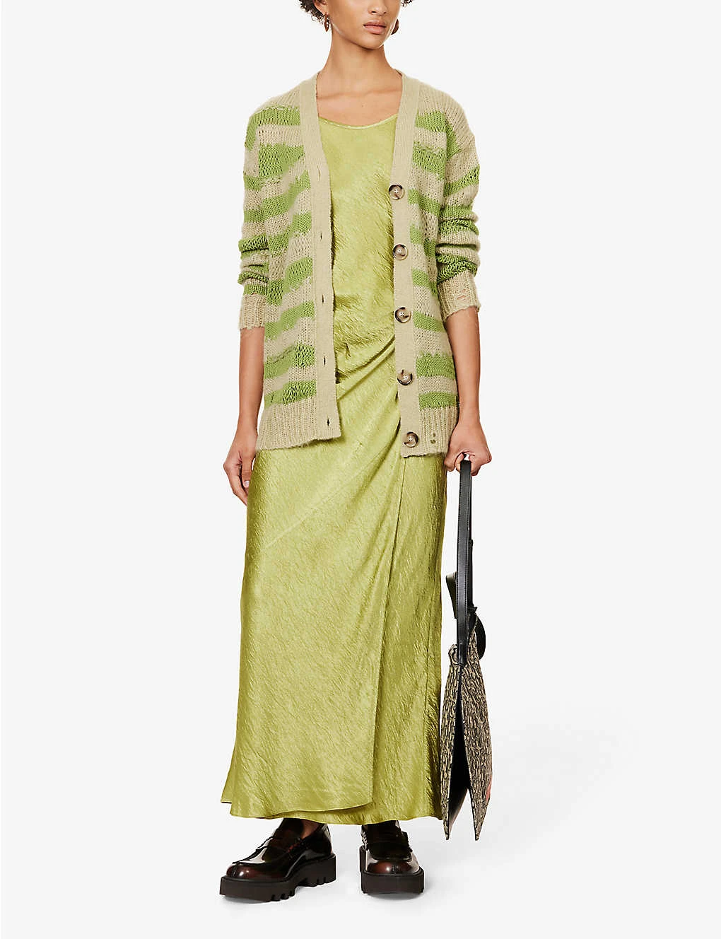 Acne Studios Koliva Distressed Striped Cardigan - Image 2