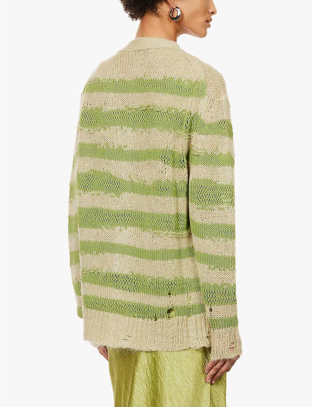 Acne Studios Koliva Distressed Striped Cardigan - Image 4
