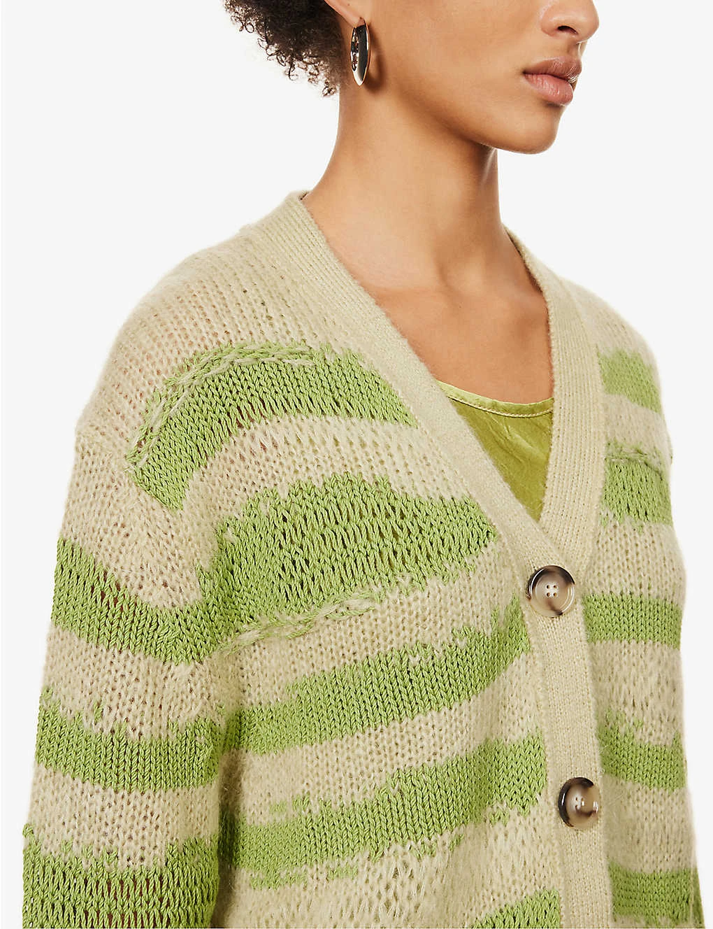Acne Studios Koliva Distressed Striped Cardigan - Image 5