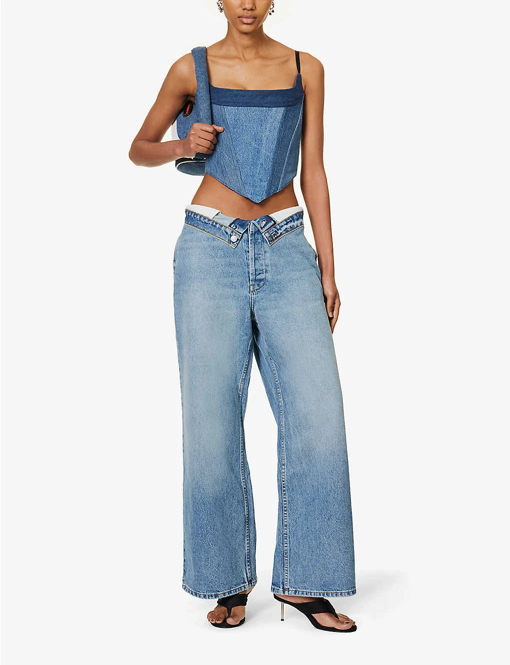 Madison Asymmetric-waistband Wide-leg High-rise Jeans - Image 2