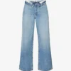 Madison Asymmetric-waistband Wide-leg High-rise Jeans