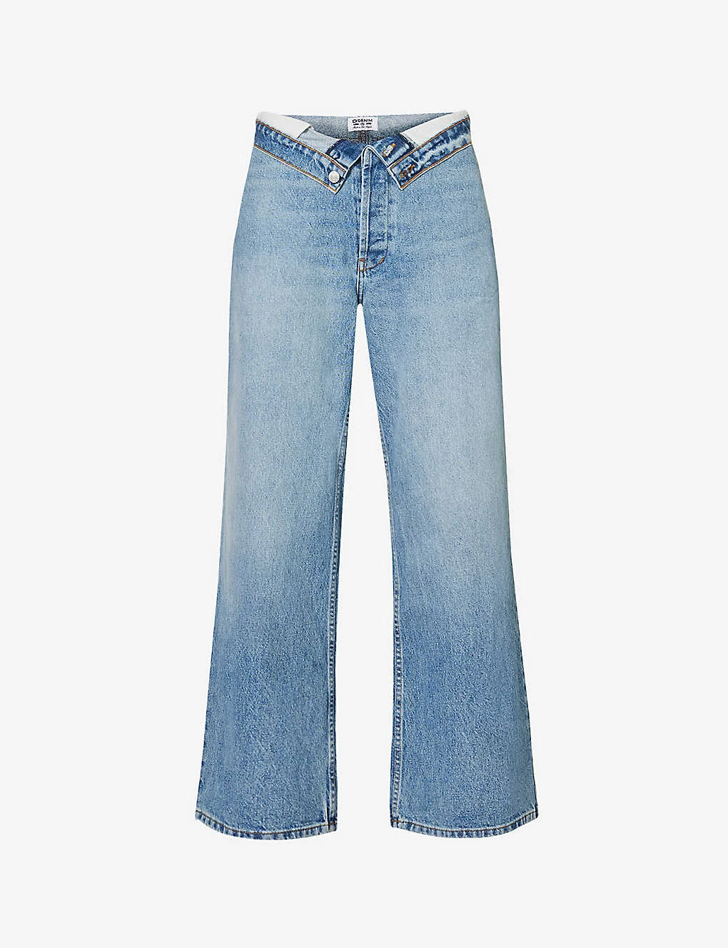 Madison Asymmetric-waistband Wide-leg High-rise Jeans