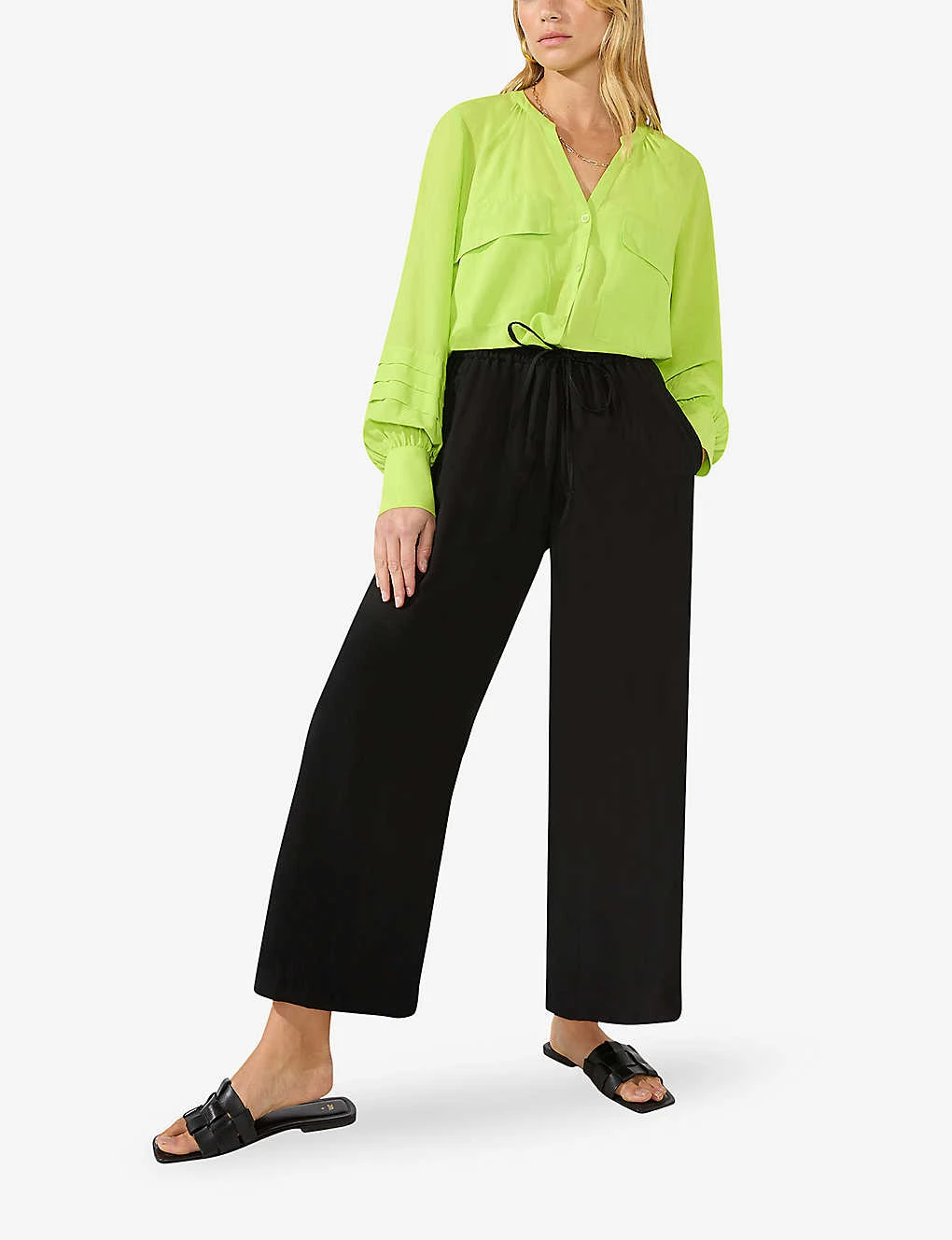Black Pull On Culotte Trousers - Image 2