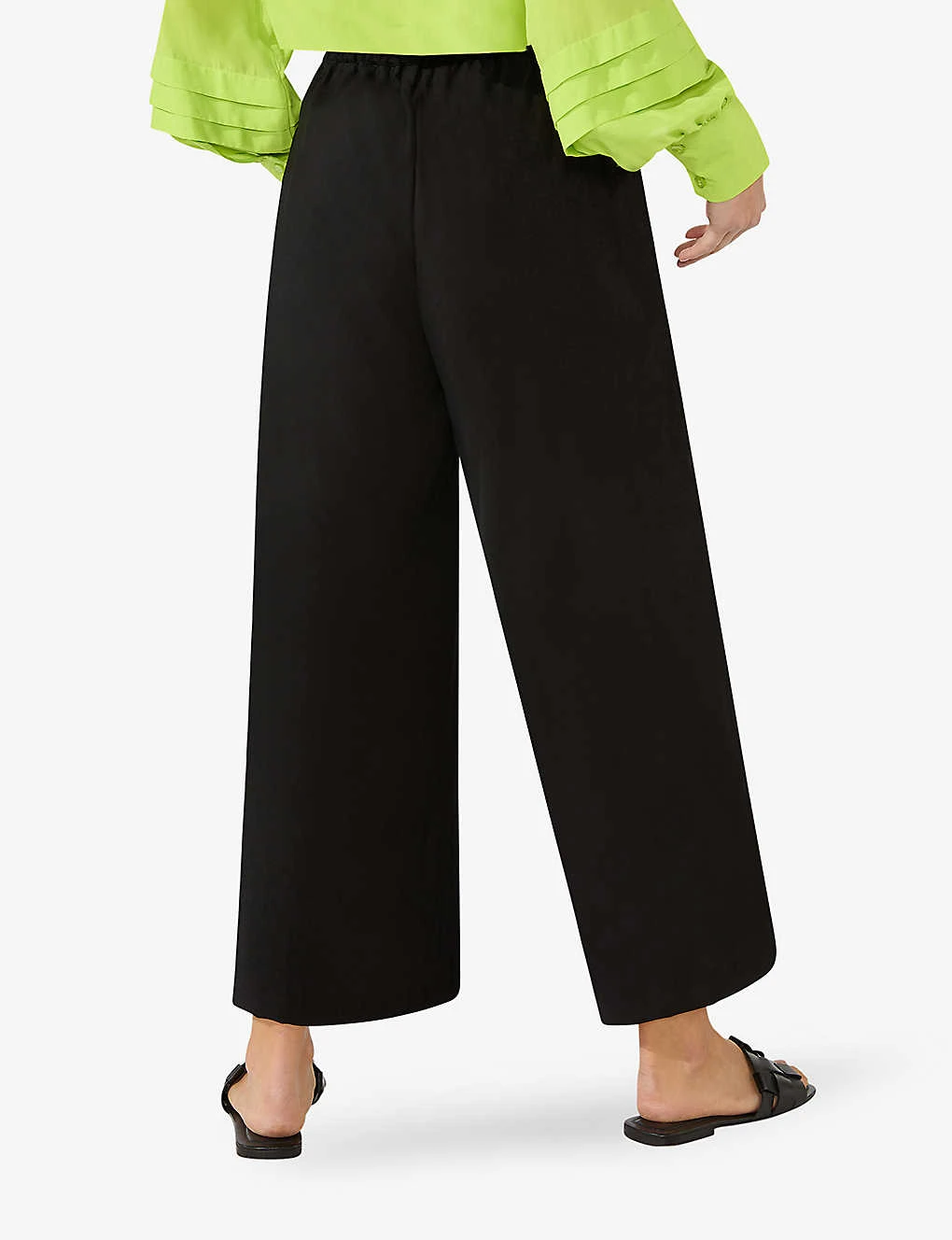 Black Pull On Culotte Trousers - Image 4