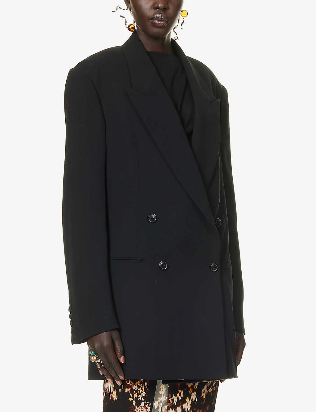 Dries Van Noten Oversized Double-breasted Woven Blazer - Image 3
