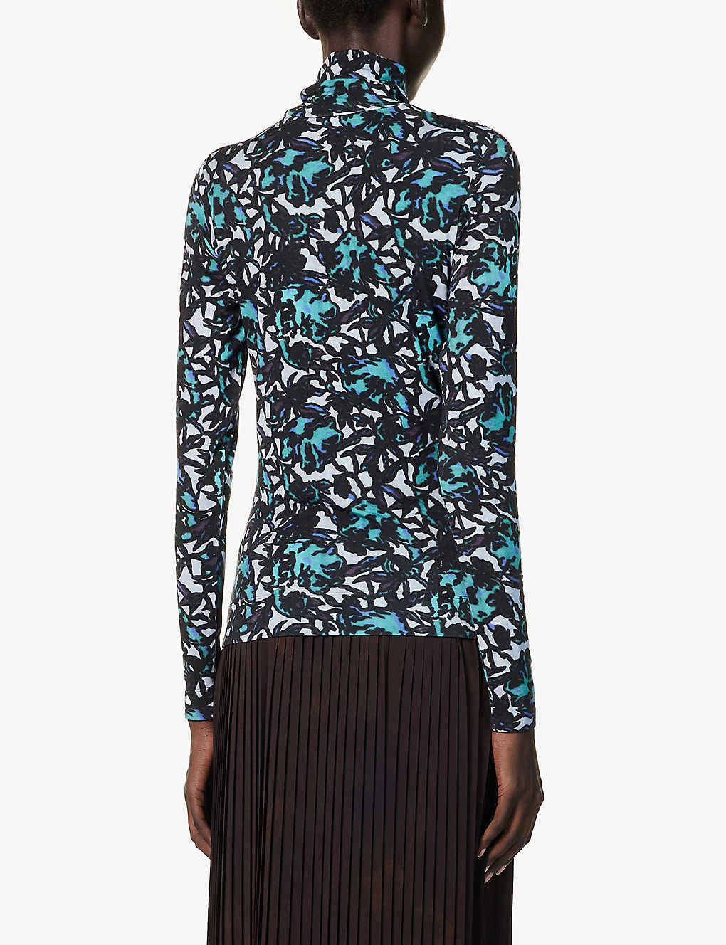Dries Van Noten Floral-print Slim-fit Stretch-woven Top - Image 4