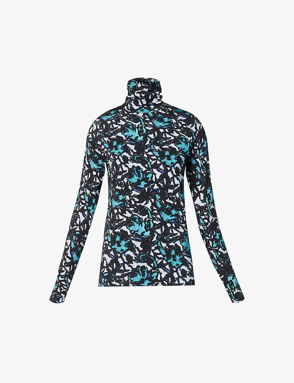 Dries Van Noten Floral-print Slim-fit Stretch-woven Top