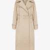 Gilda Double-breasted Stretch-organic-cotton Trench Coat