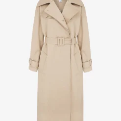 Gilda Double-breasted Stretch-organic-cotton Trench Coat