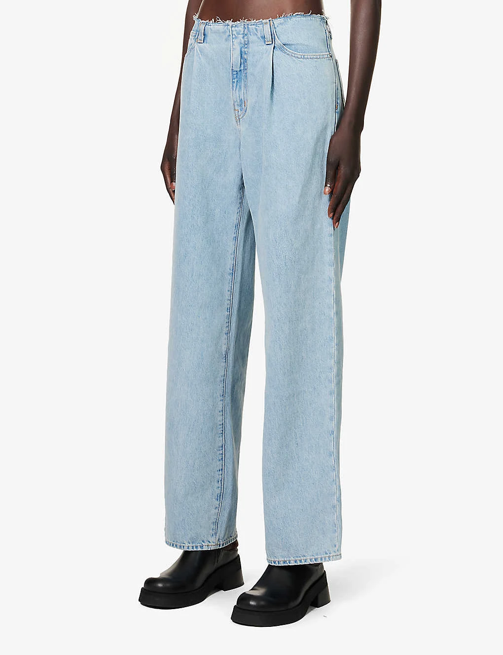 Kennedy Raw-waistband Wide-leg Mid-rise Jeans - Image 3