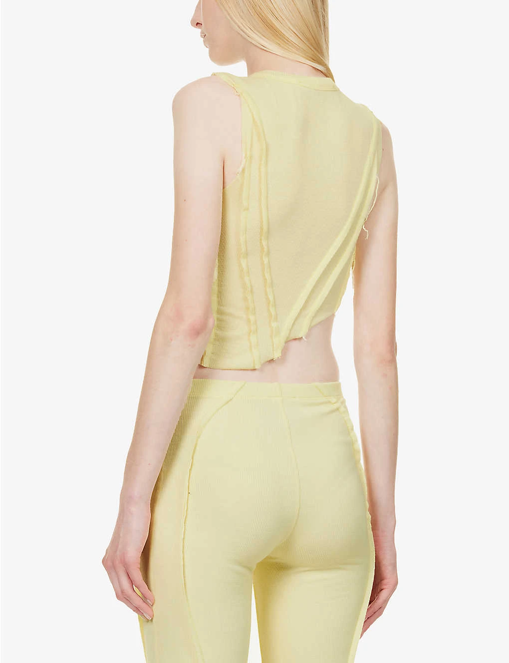 Asymmetric Sleeveless Stretch-woven Top - Image 4