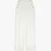 Ted Baker Llaylat Wide-leg Button-detail Twill Trousers