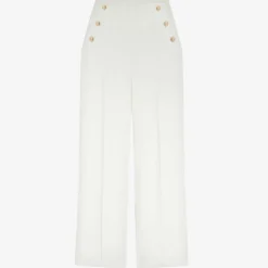 Ted Baker Llaylat Wide-leg Button-detail Twill Trousers