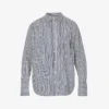 FRAME Striped Oversized Organic Cotton-poplin Shirt